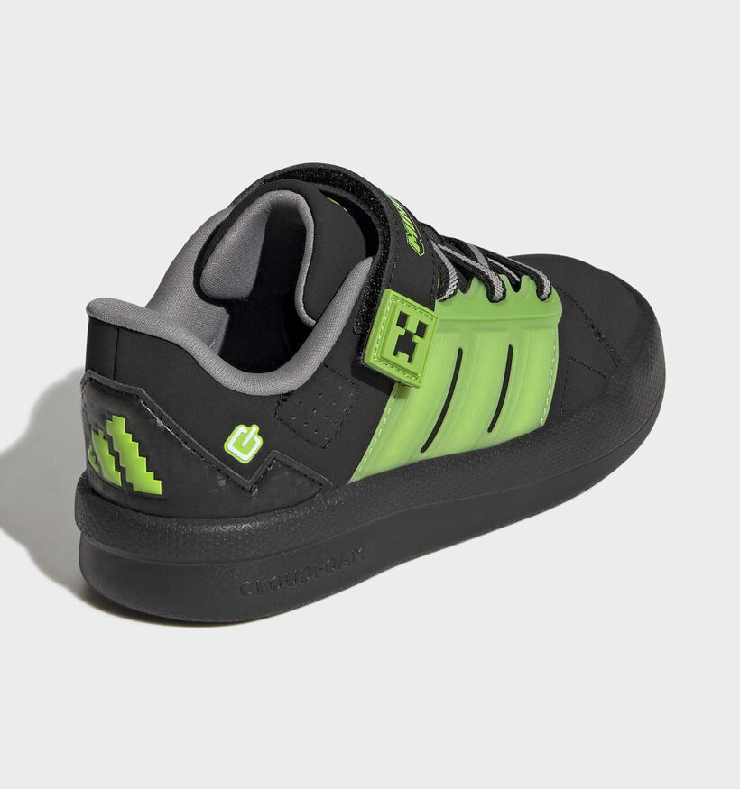 adidas Minecraft Lightorama Baskets basses en Noir/Vert pour gar&ccedil;ons (375469) - pour semelles orthop&eacute;diques