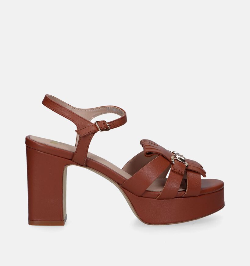 Nathan-Baume Cognac Plateausandalen voor dames (340356)