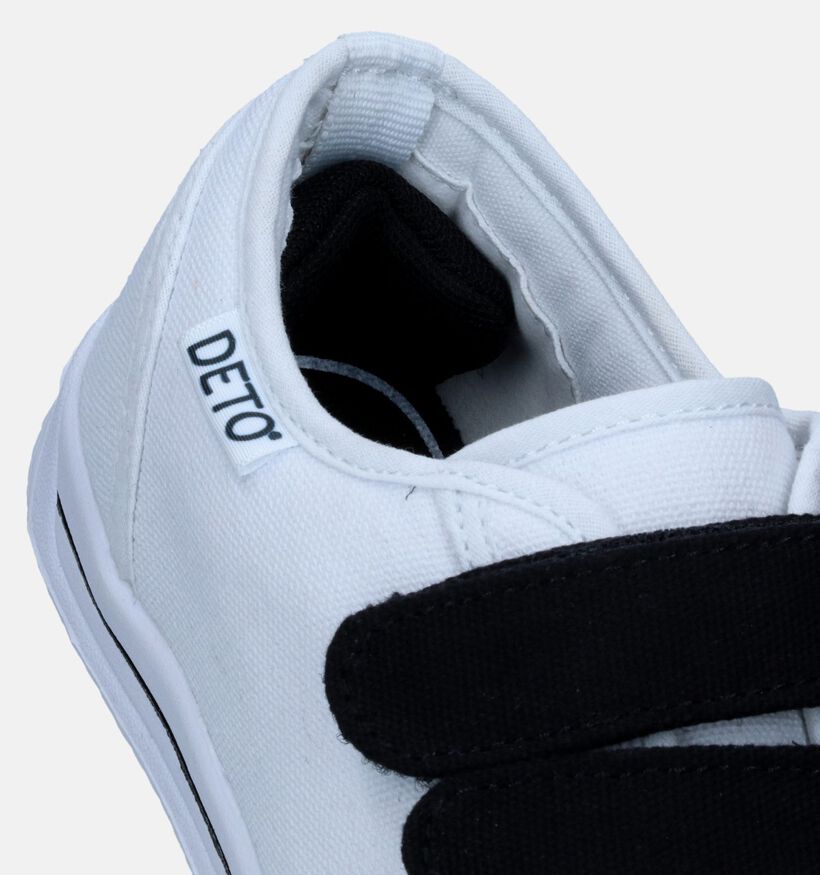 Deto Pantoufles de gymnatique à Velcro en Blanc pour garçons (310452) - pour semelles orthopédiques
