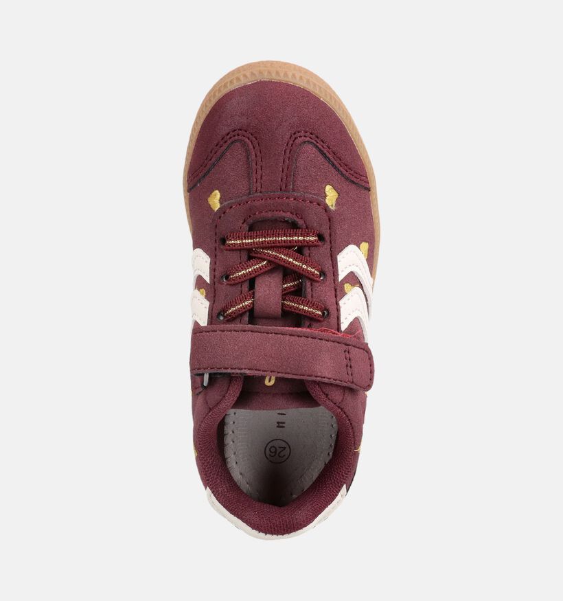 Milo & Mila Bordeaux Sneakers met Hartjes voor meisjes (378970)