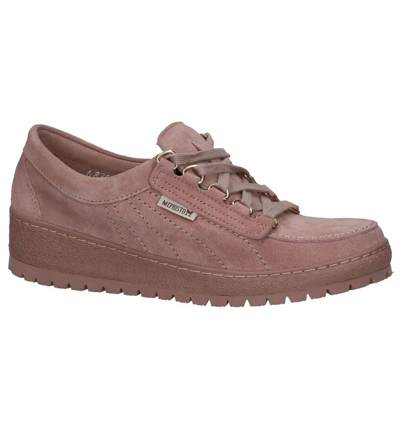 Taupe Veterschoenen Mephisto Lady in daim (246531)