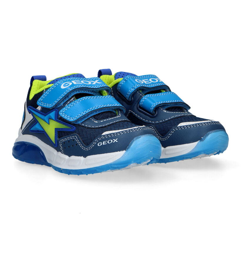 Geox Spaziale Blauwe Velcroschoenen in kunstleer (326631)