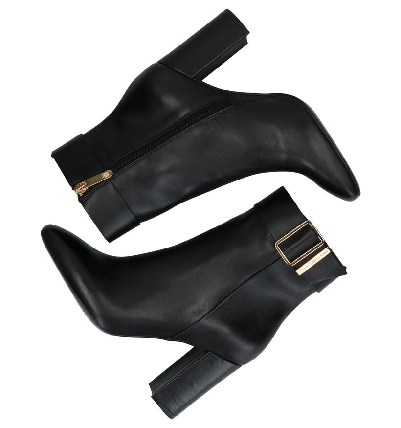 Tommy Hilfiger Basic Square Toe Bottillons en Noir en cuir (279982)