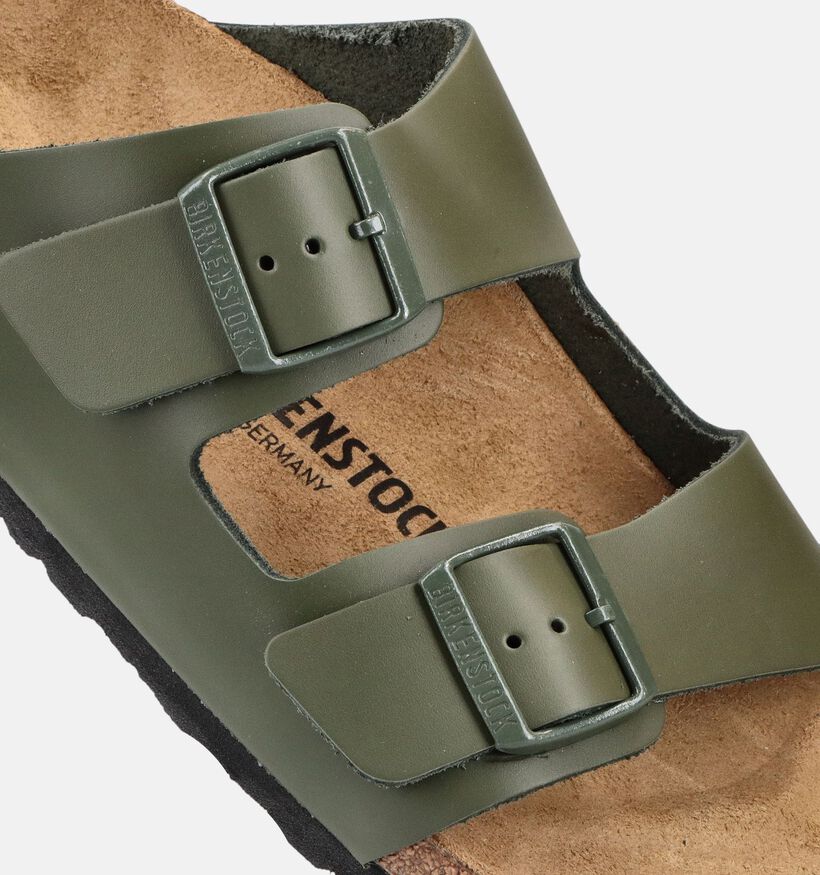 Birkenstock Arizona Leather Groene Slippers voor heren (368540)