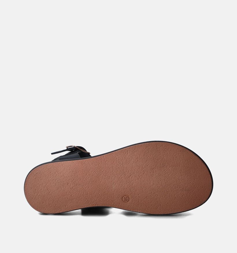 Inuovo Sandales plates en Noir pour femmes (356459)