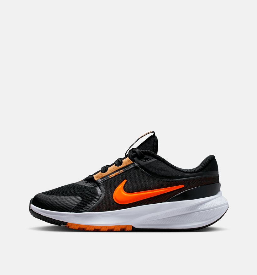 Nike Star Runner 5 Zwarte/Oranje Sneakers voor jongens (364611) - geschikt voor steunzolen