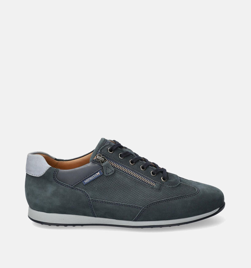 Mephisto Leon Nomad Blauwe Veterschoenen voor heren (355169) - geschikt voor steunzolen