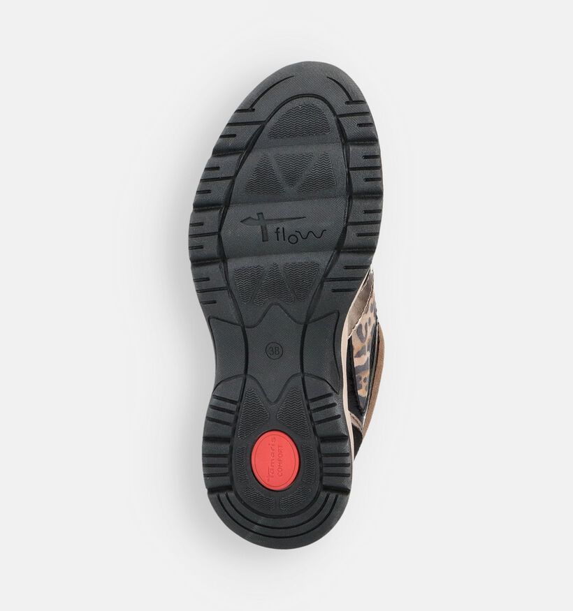 Tamaris Comfort Bruine/Zwarte Sneakers voor dames (360416) - geschikt voor steunzolen