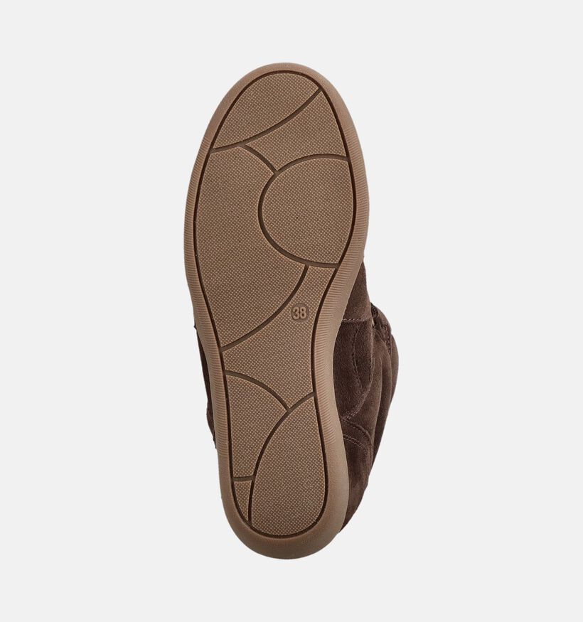 Poelman Baskets montantes en Brun fonc&eacute; pour femmes (388206)