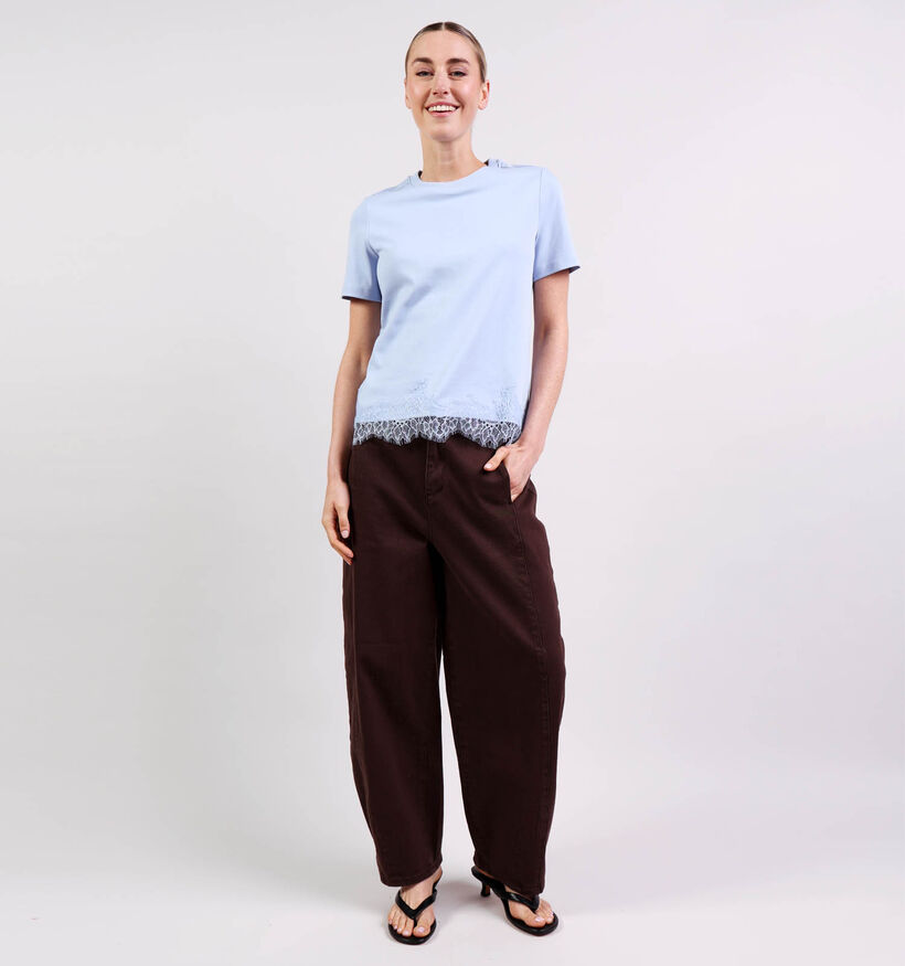 Vero Moda Sara Lace Lichtblauwe T-shirt voor dames (381637)
