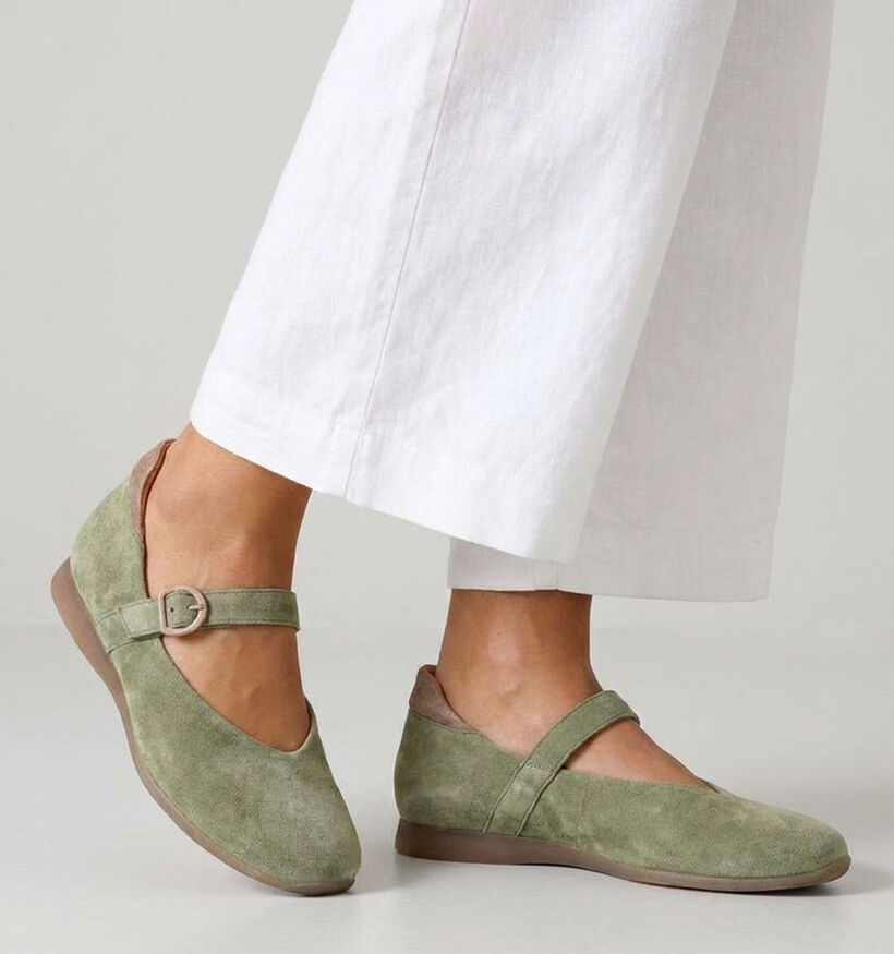 Think! Lichtgroene Ballerina's voor dames (374081) - geschikt voor steunzolen
