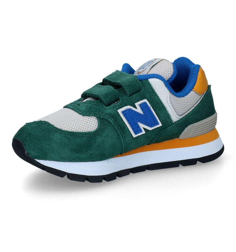 New Balance PV574 Baskets en Vert pour garçons (312318) - pour semelles orthopédiques