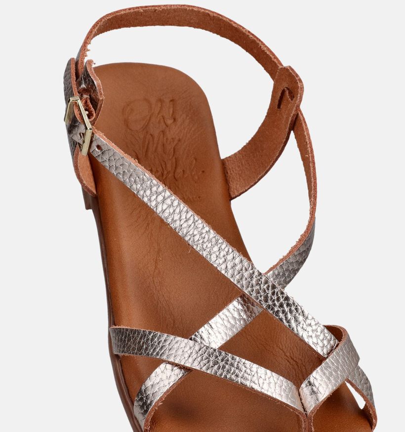 Oh My Sandals Sandales plates en Or pour femmes (373339)