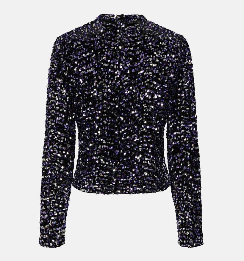 Pieces Kam Zwarte Glitter Blouse voor dames (333231)