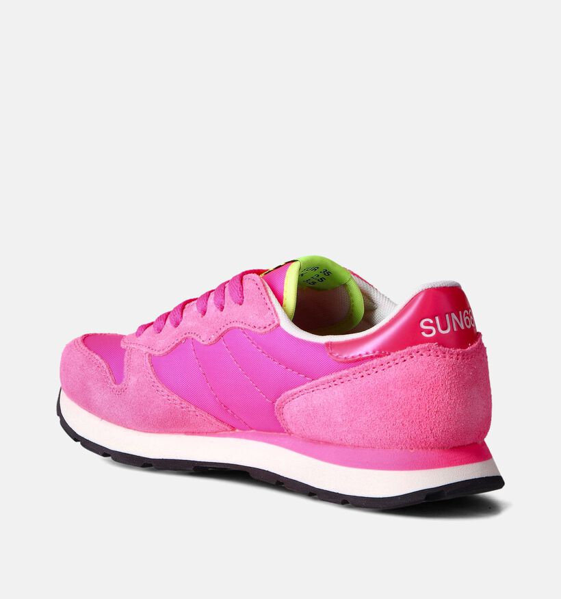 Sun68 Ally Solid Roze Fluo Sneakers voor meisjes (352450) - geschikt voor steunzolen