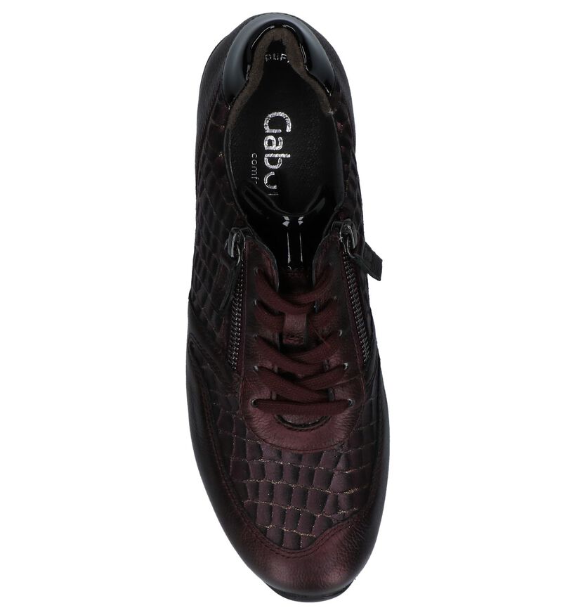 Gabor Comfort Chaussures à lacets en Violet foncé en cuir verni (231163)