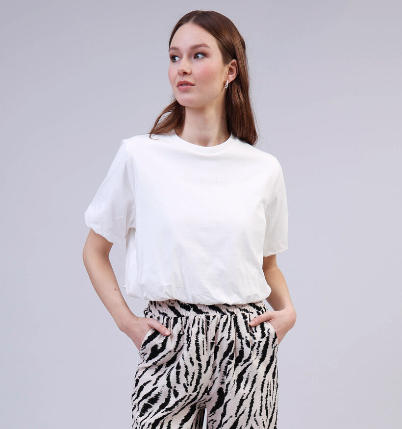 Vero Moda Penny Cropped T-shirt en Blanc pour femmes (358790)