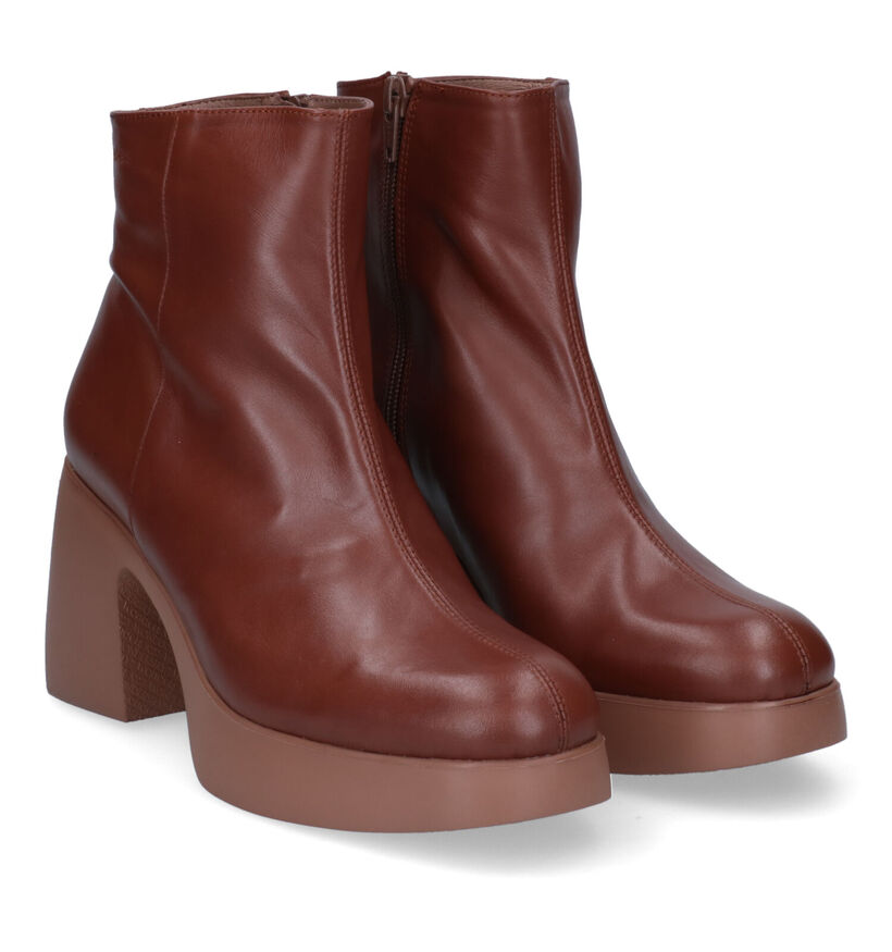 Wonders Bottines à talons en Cognac pour femmes (317247)