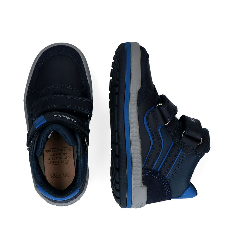 Geox Charz Blauwe Hoge Velcroschoenen voor jongens (295104) - geschikt voor steunzolen