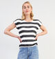 Vero Moda Wide Stripe T-shirt en Noir pour femmes (345596)