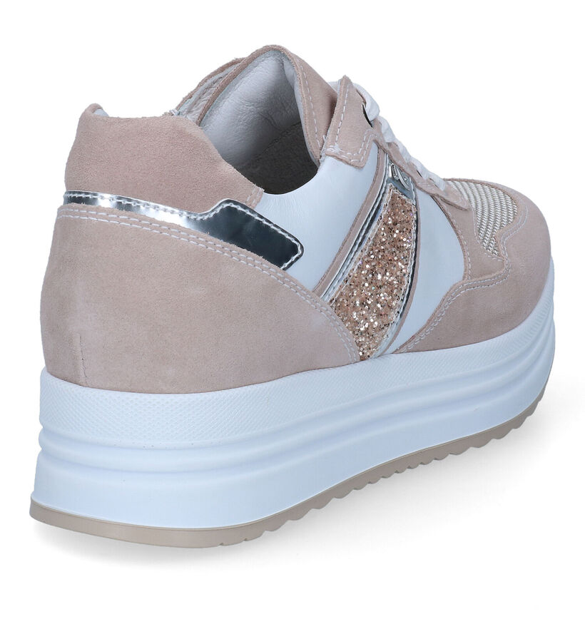 NeroGiardini Beige Veterschoenen voor dames (307497) - geschikt voor steunzolen