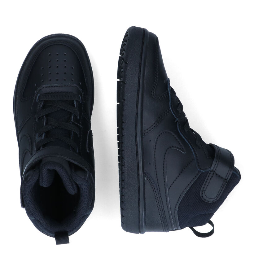Nike Court Borough Mid 2 PS Zwarte Sneakers in kunstleer (299898)