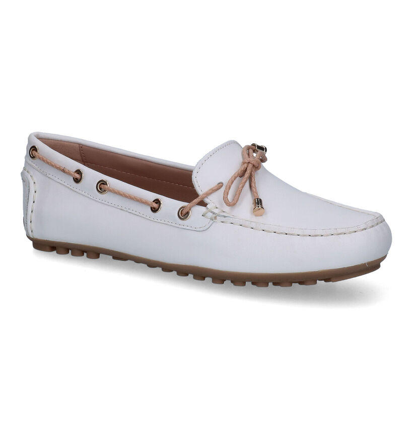Geox Leelyan Mocassins en Ecru en cuir (285577)