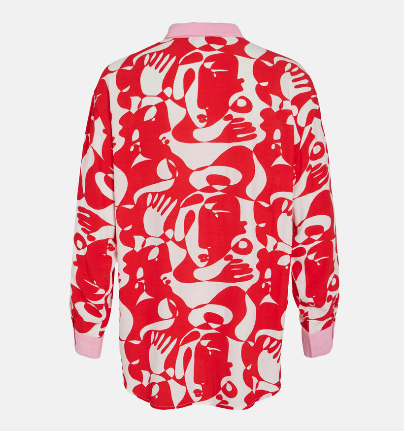 Vila Kikki Mat Oversized chemise en Rouge pour femmes (329148)