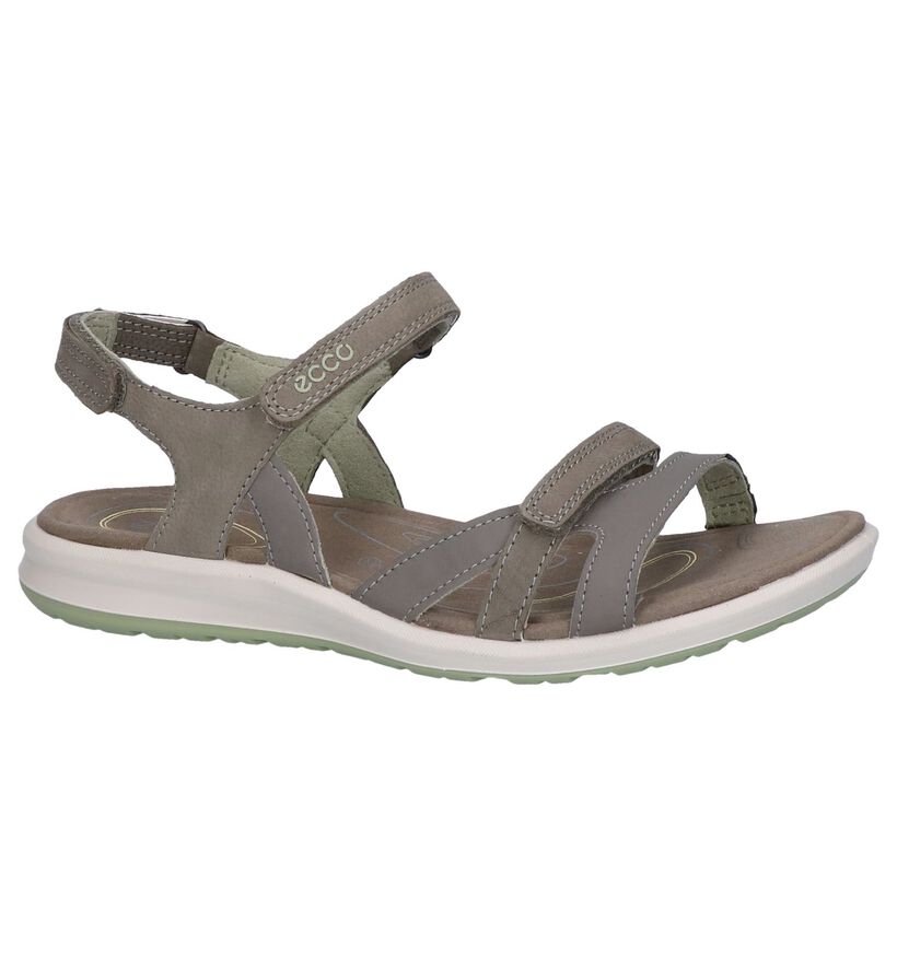 ECCO Sandales plates en Taupe en nubuck (246184)