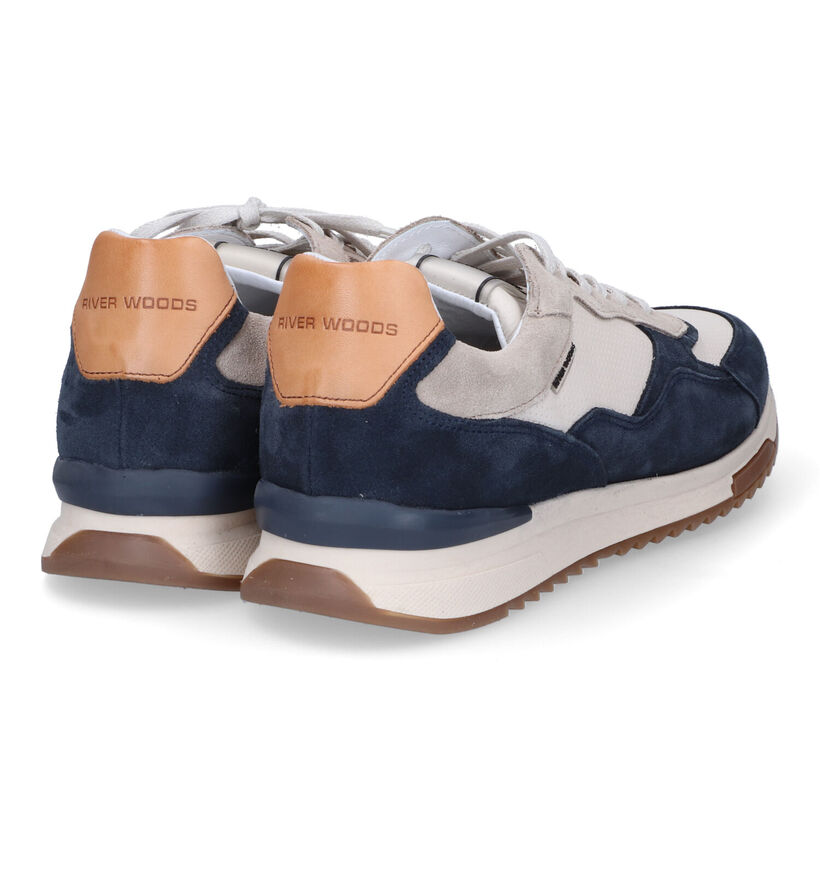 River Woods Blake Blauwe Veterschoenen in daim (307293)