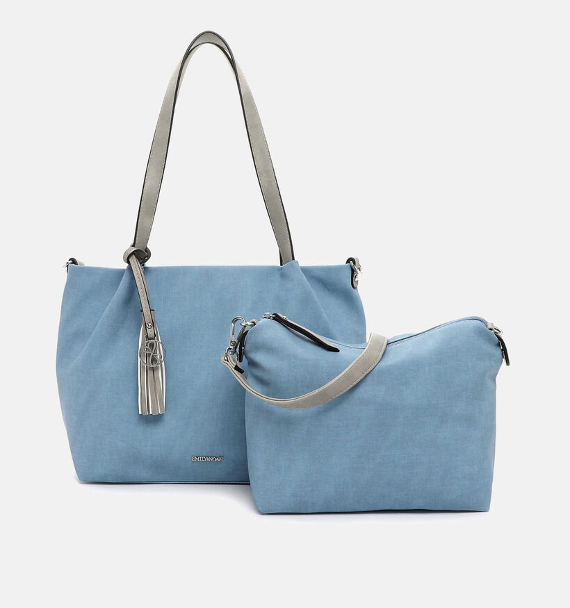 Emily & Noah Elke Blauwe Shopper tas met rits voor dames (340657)