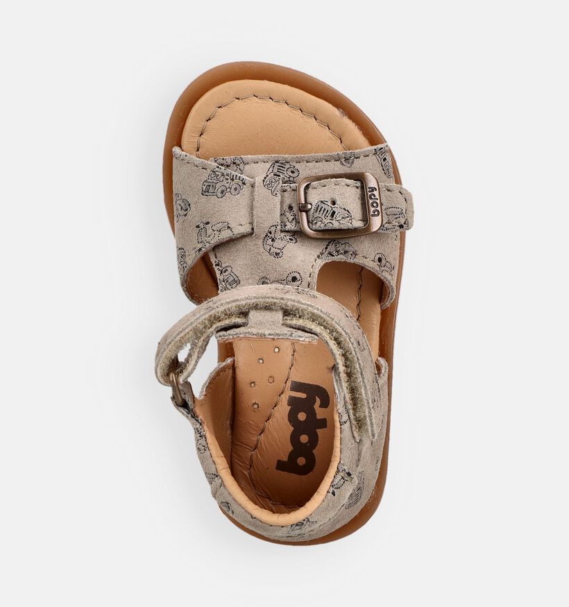 Bopy Rafin 2 Taupe Babysandalen met Auto's voor jongens, meisjes (373098)