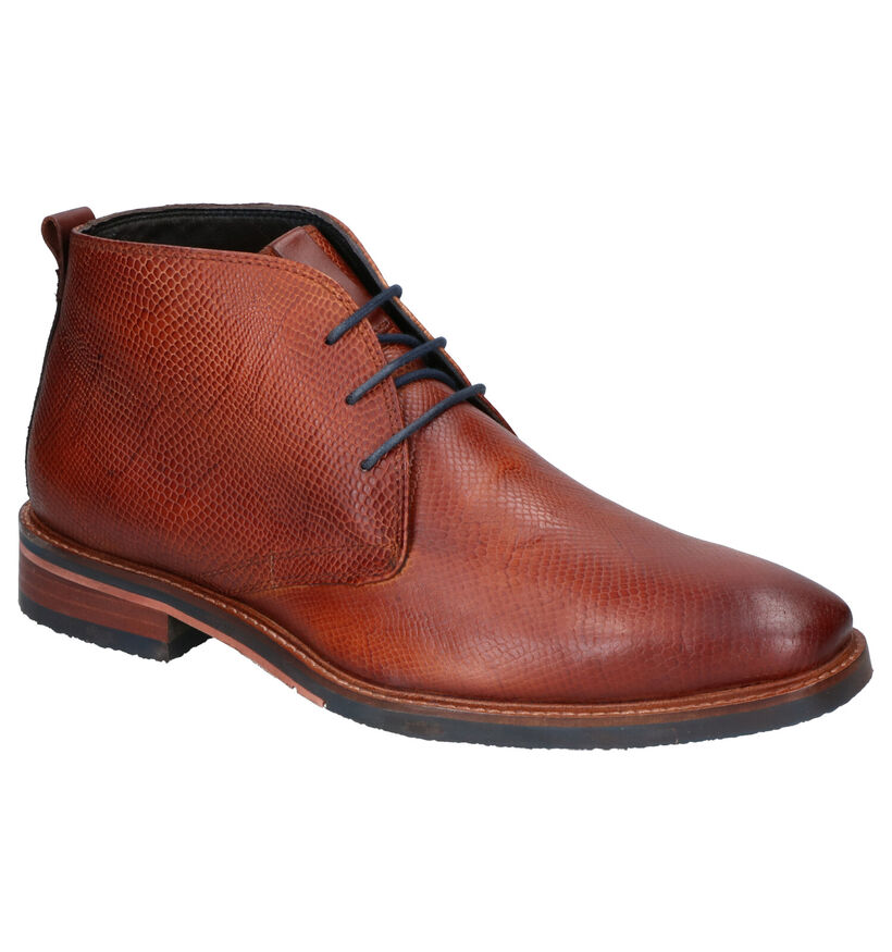 Choas Cognac Geklede Hoge Schoenen in leer (254862)