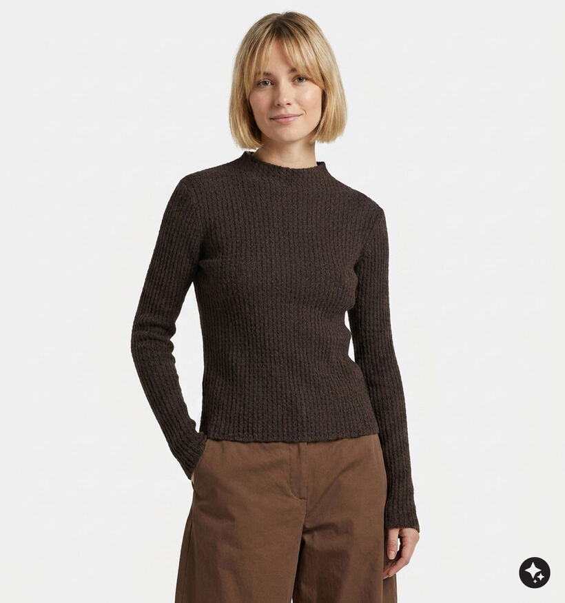 The Korner Bruine T-shirt met Lange Mouwen voor dames (382183)