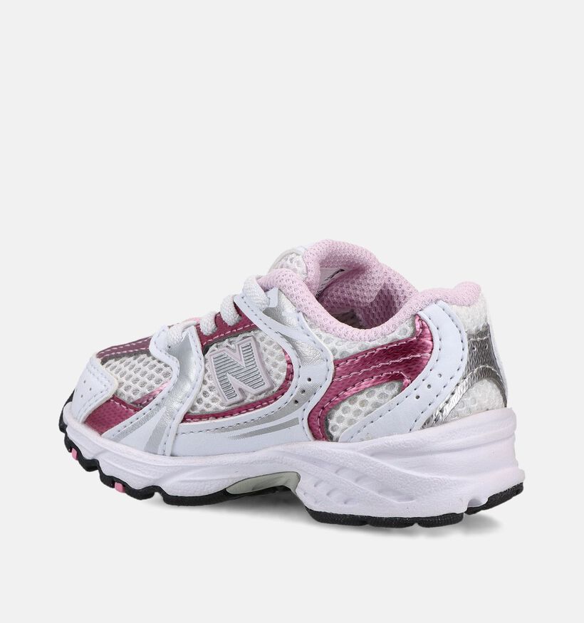 New Balance 530 Witte/Roze Sneakers voor meisjes (375131) - geschikt voor steunzolen