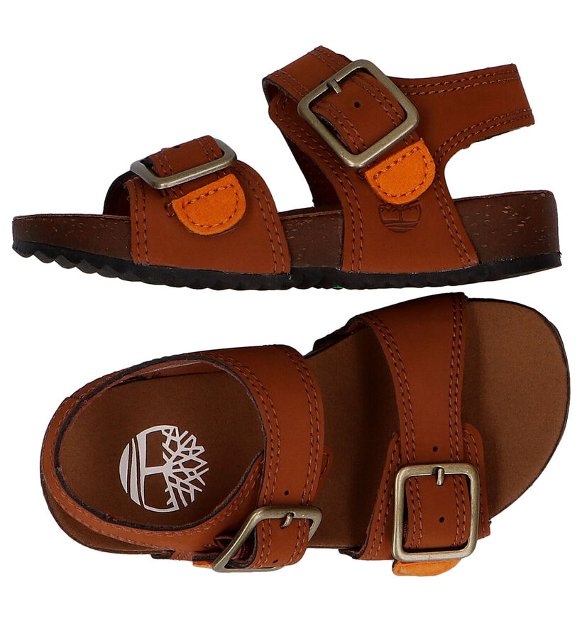 Timberland Castle Island Cognac Sandalen in stof (286215)