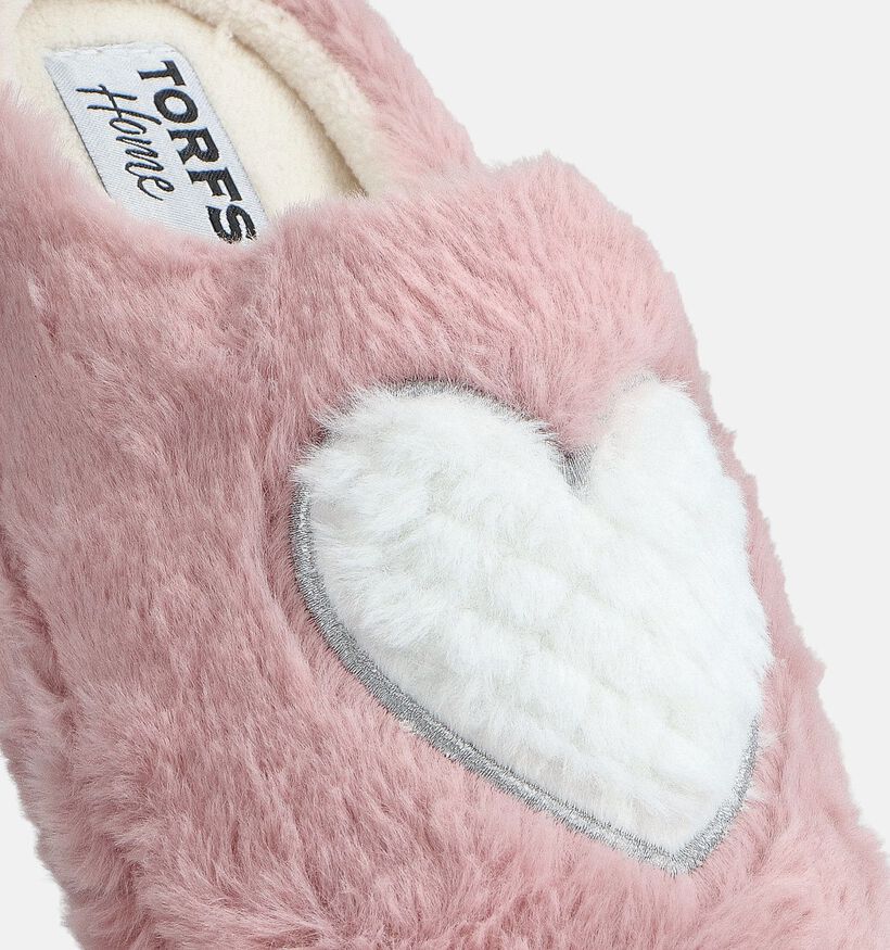 Torfs Home Hearts Pantoufles en Écru Torfs Home Hearts Pantoufles en Rose pour femmes (365848)