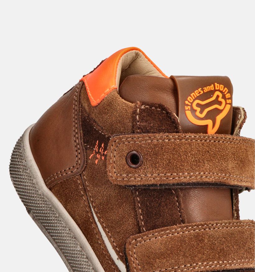 STONES and BONES Lock Chaussures hautes en Cognac pour garçons (362024) - pour semelles orthopédiques