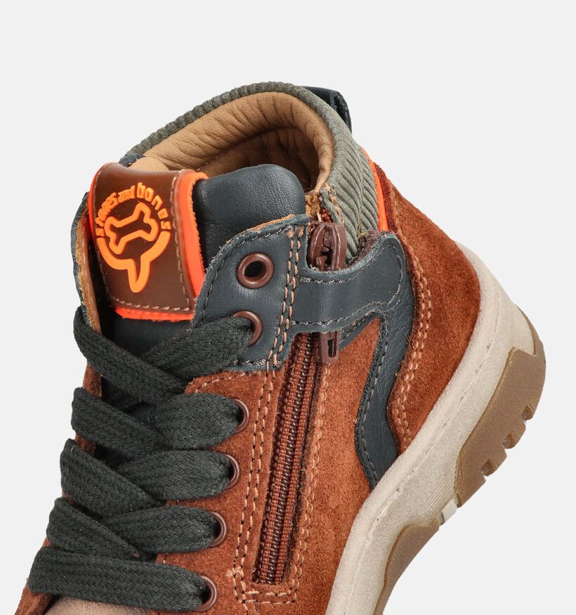 STONES and BONES Kante Chaussures hautes en Cognac pour garçons (362031) - pour semelles orthopédiques