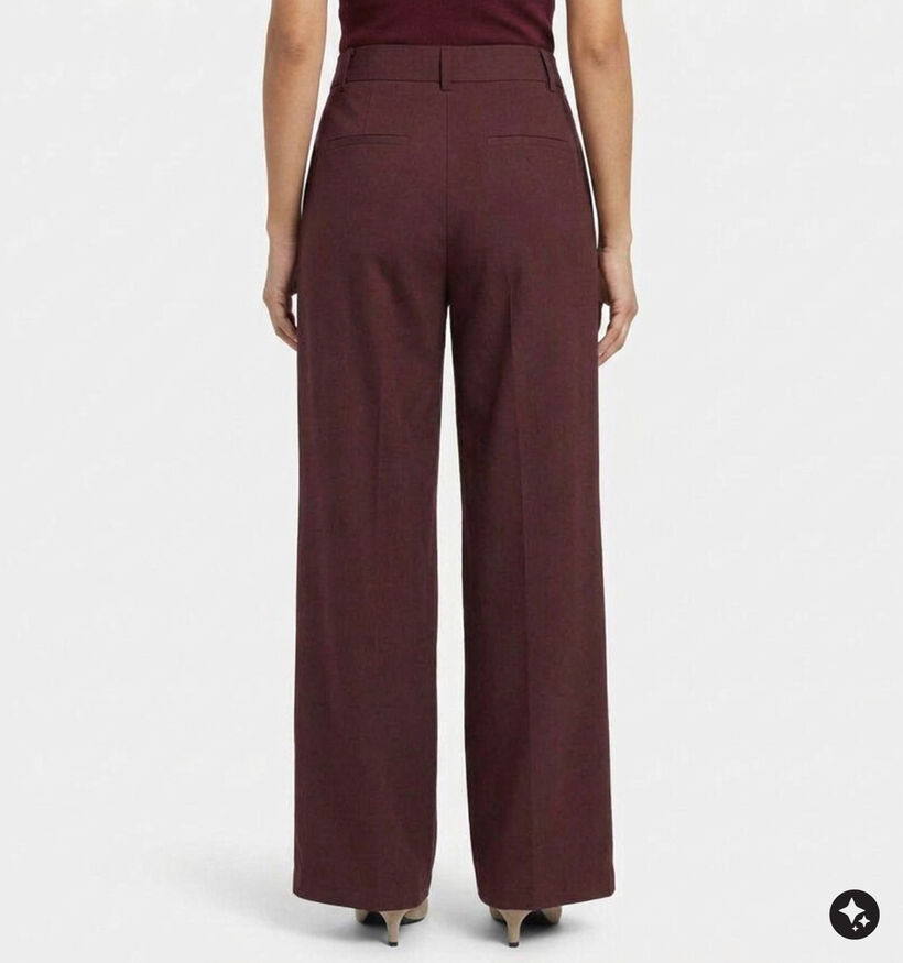 Vero Moda Taylor Barrel Pantalon classique en Bordeaux pour femmes (384491)