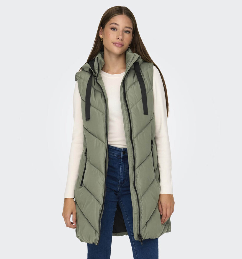 JDY Skylar Doudoune longue sans manches en Noir pour femmes (344167)