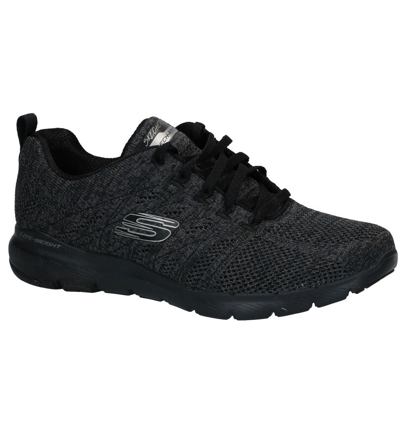 Skechers Flex Appeal Baskets en Noir en textile (293949)