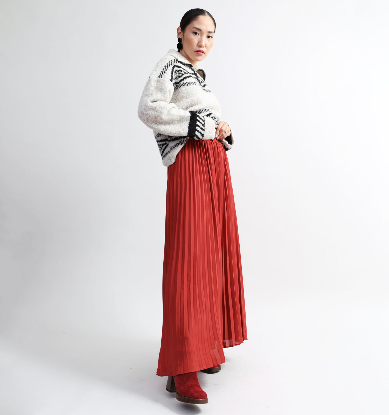 Vero Moda Elvira Rode Plisse rok Dames Rokken Online op TORFS.BE