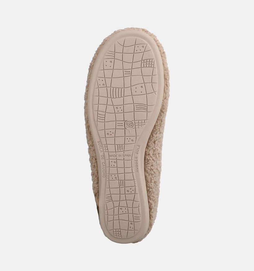 Scapa Beige Teddy Ballerina Pantoffels voor dames (380853)