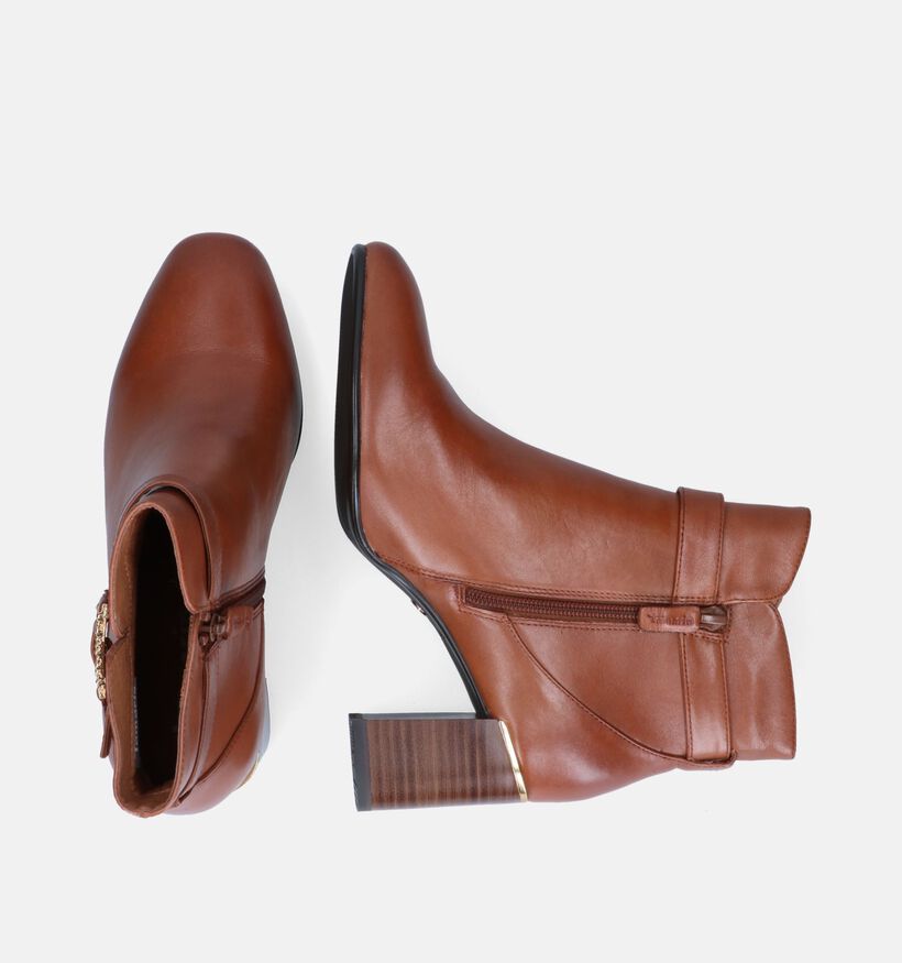 Tamaris Bottines à talons en Cognac en cuir (315438)