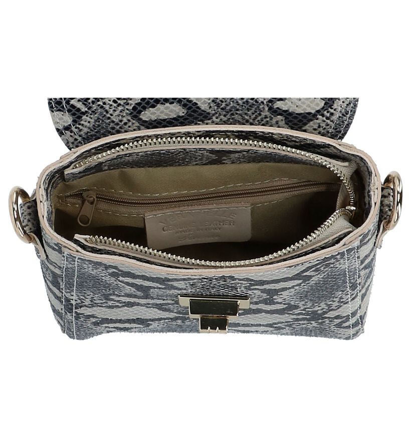 Blauwe Crossbody Tas Time Mode in leer (253911)