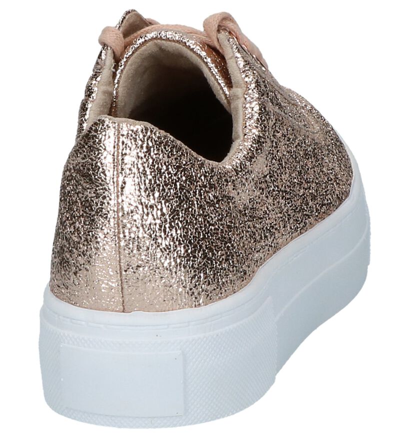 Tamaris Rose Gold Lage Sneakers in stof (214274)