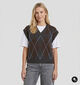 Vila Argyle Knit Donkergrijze/Bruine Gilet voor dames (379757)