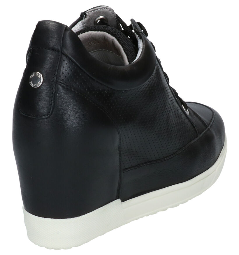 Geox Carum Zwarte Veterschoenen in leer (266859)