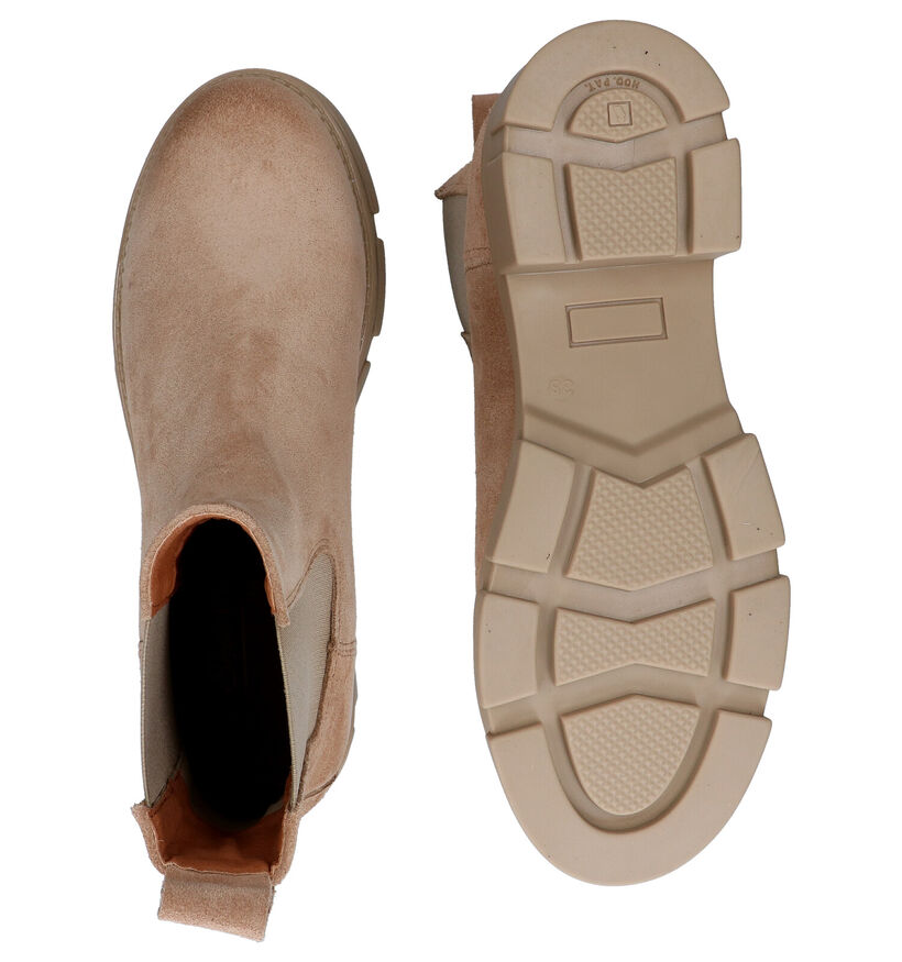 Shoecolate Chelsea Boots en Beige foncé en textile (295595)
